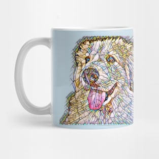 Great Pyrenees on Stained Glass T-Shirt Mug